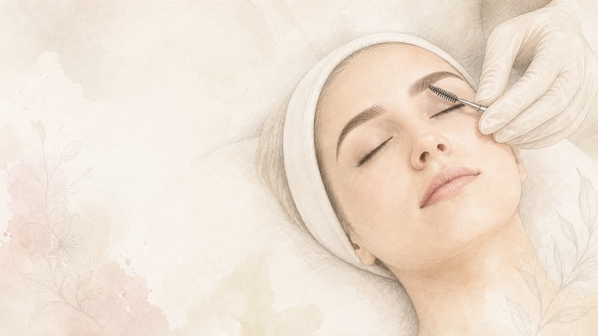 Illustration einer Permanent Make-up Behandlung für Augenbrauen
